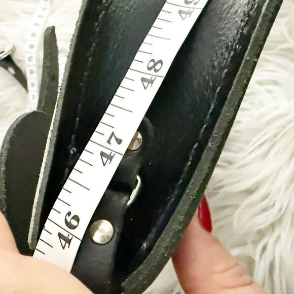 CAMBRIDGE SATCHEL COMPANY | Leather Mini Bag Black White Crossbody Colorblock - Picture 6 of 10